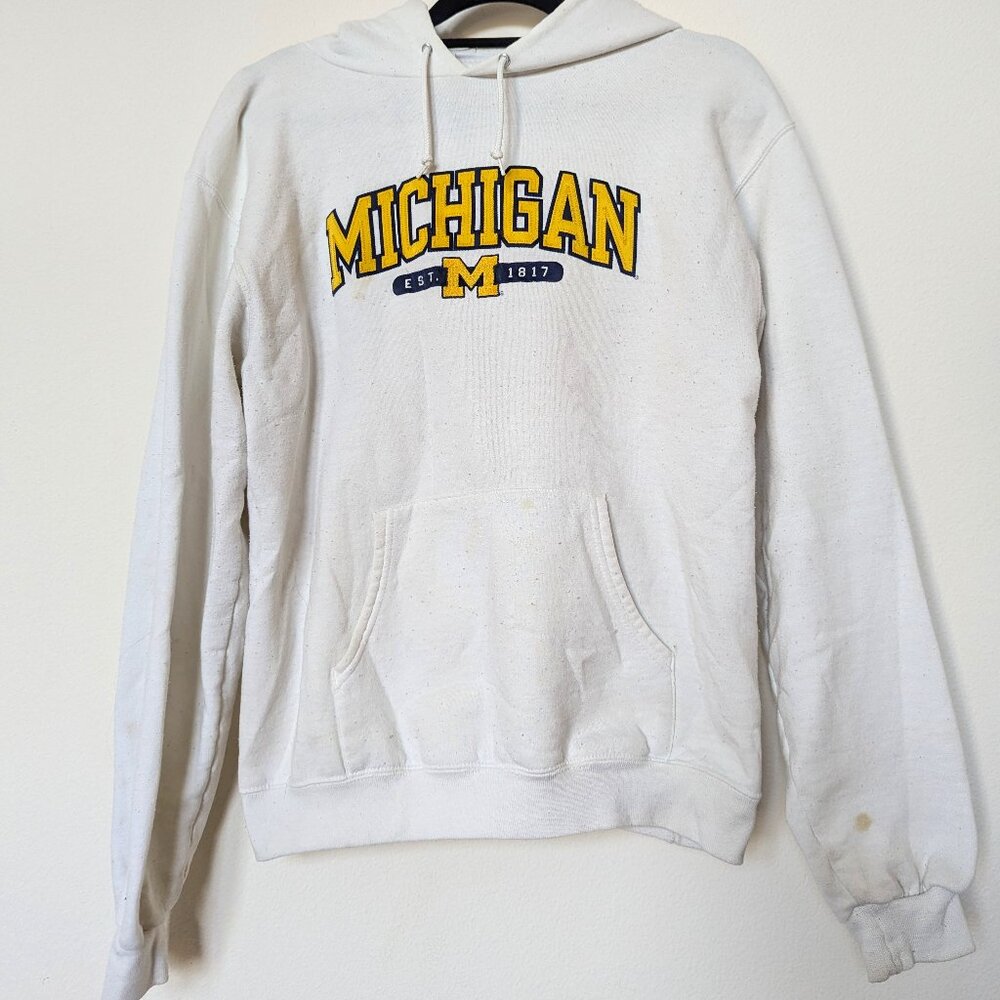 Champion White University of Michigan Hoodie, M